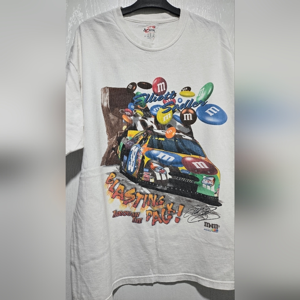 Chase Authentics White M&M's Racing Tee Size Medium - Picture 2 of 7